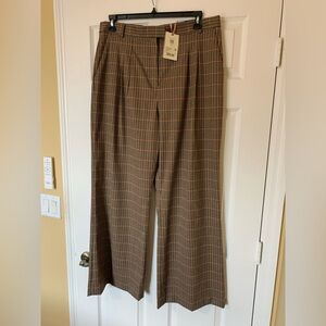 Alex Marie Diane Rust Plaid Wide Leg Pants